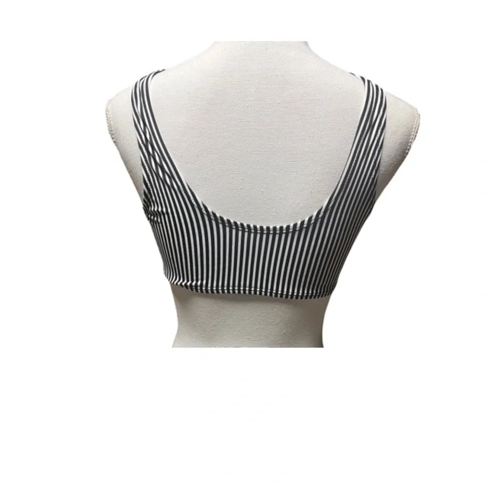 Bebe striped lace up bikini top‎